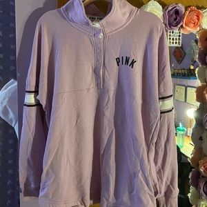 VS (PINK) Purple Half-button Sweatshirt